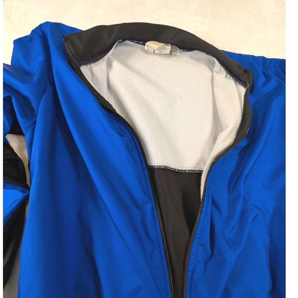 Sugoi Cycling Jacket Mens Blue Black Full Zip Reflective Lined Windbreaker 3M
